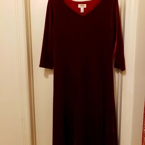 Talbots red velvet dress
